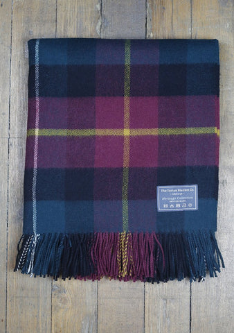Scottish Lambswool Blanket in Tealing Tartan