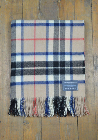Scottish Lambswool Blanket in Thomson Camel Tartan